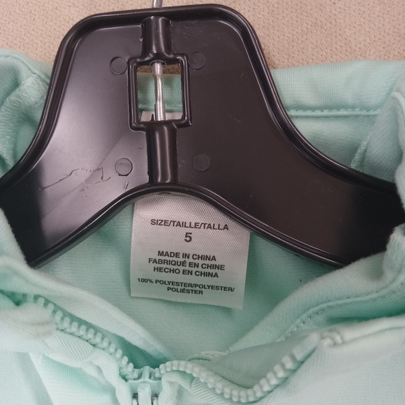 SOLD - Adidas Mint Blue Zipper Fleece Hoodie - Picture 2 of 3